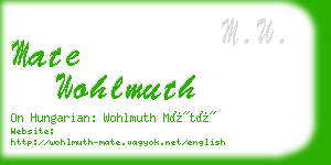 mate wohlmuth business card
